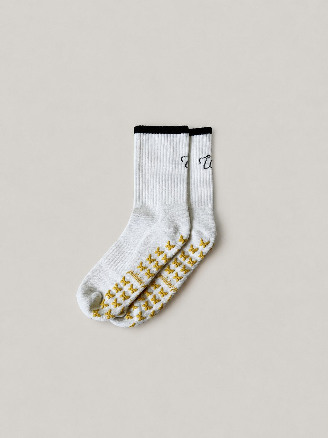 Golden Butterfly Pilates Grip Socks